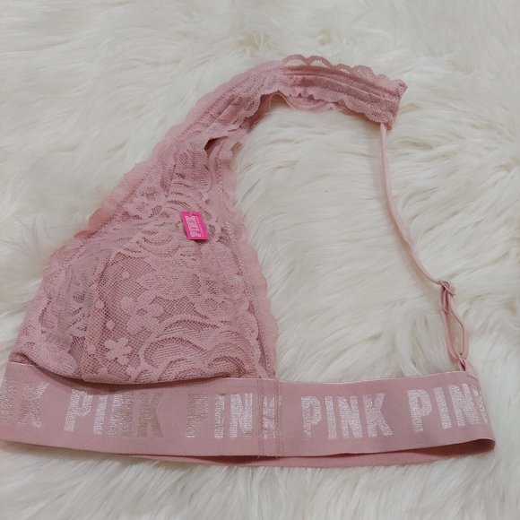PINK Lace Halter Bralette - Picture 4 of 10
